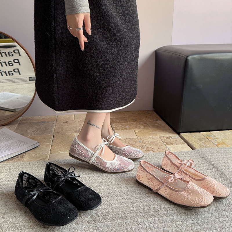 Embroidery Canvas - Scarpe basse da balletto delicato da