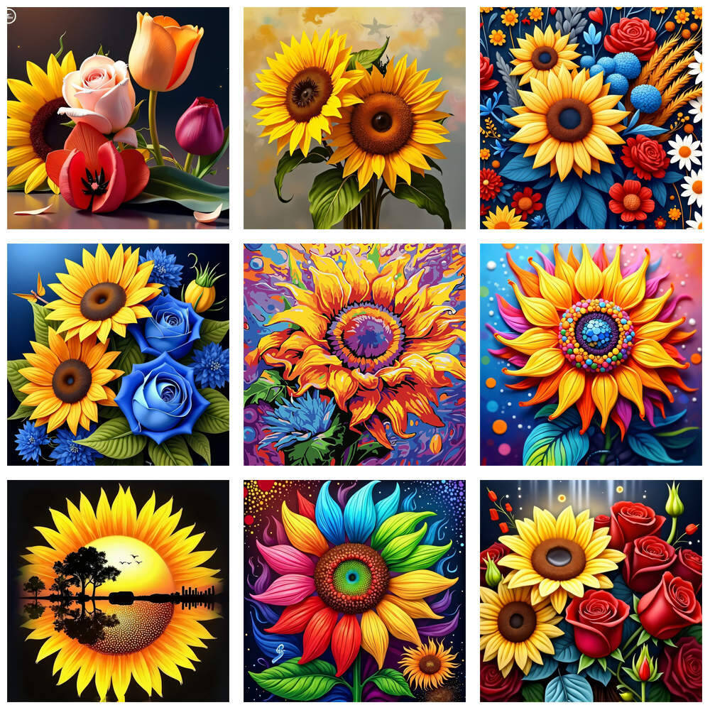 Embroidery Rose Stitch - HUACAN Full Drill Diamond Painting Art