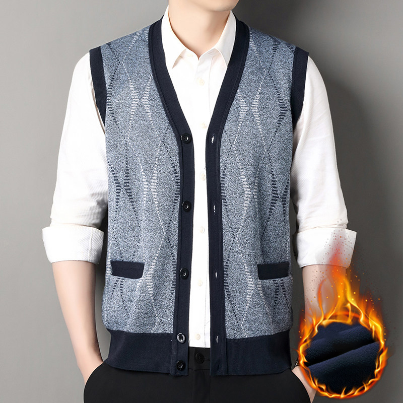 Embroidery Vest - Gilet maglione Cardigan da uomo con