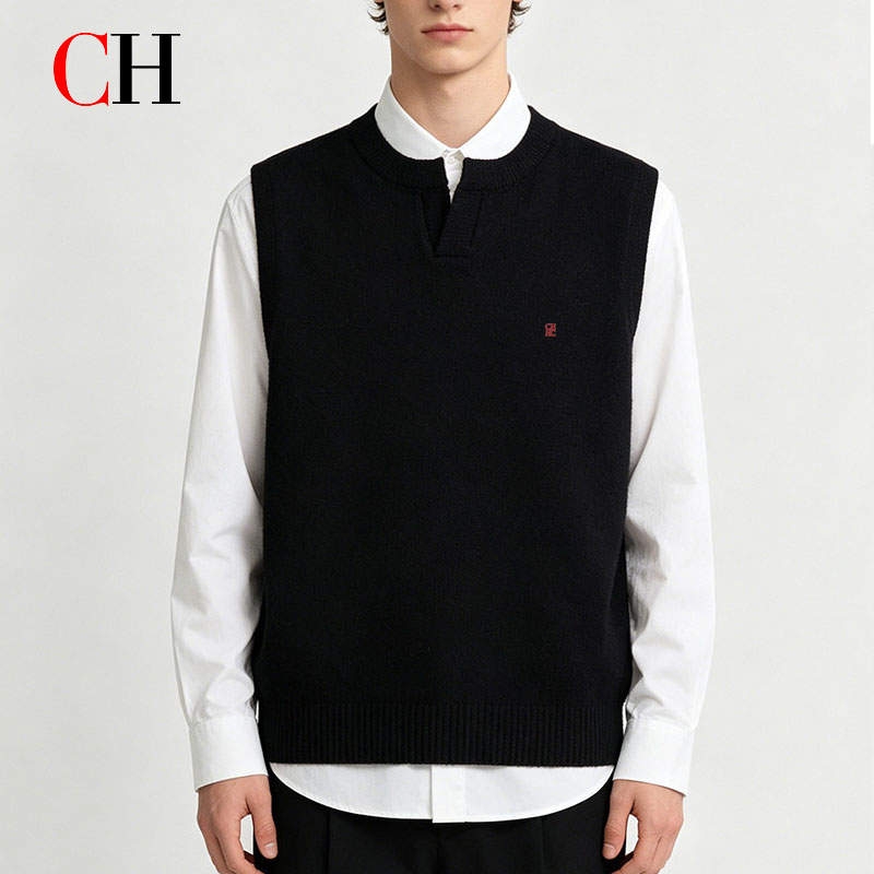Embroidery Vest - Gilet in maglia senza maniche da
