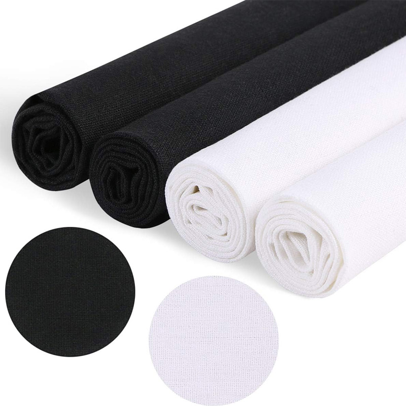Embroidery Canvas - 4 pezzi di tessuto di lino,