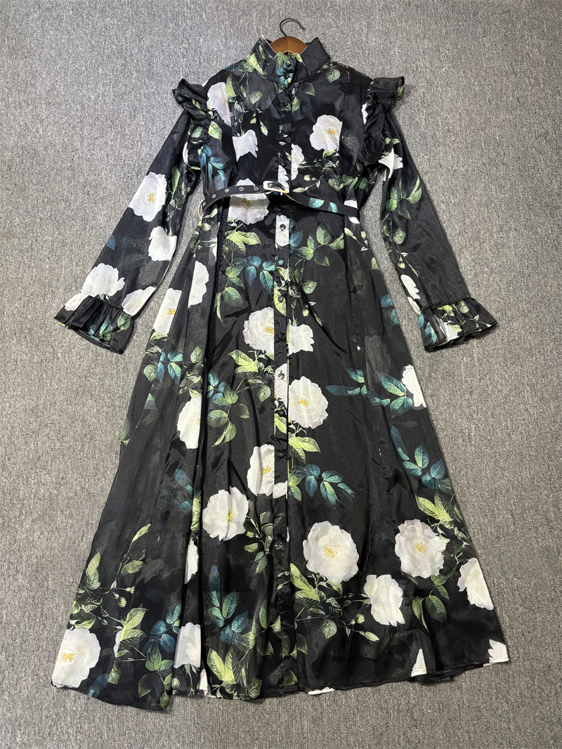 Embroidery Yellow Dress - Abito Lungo da Donna Plus Size