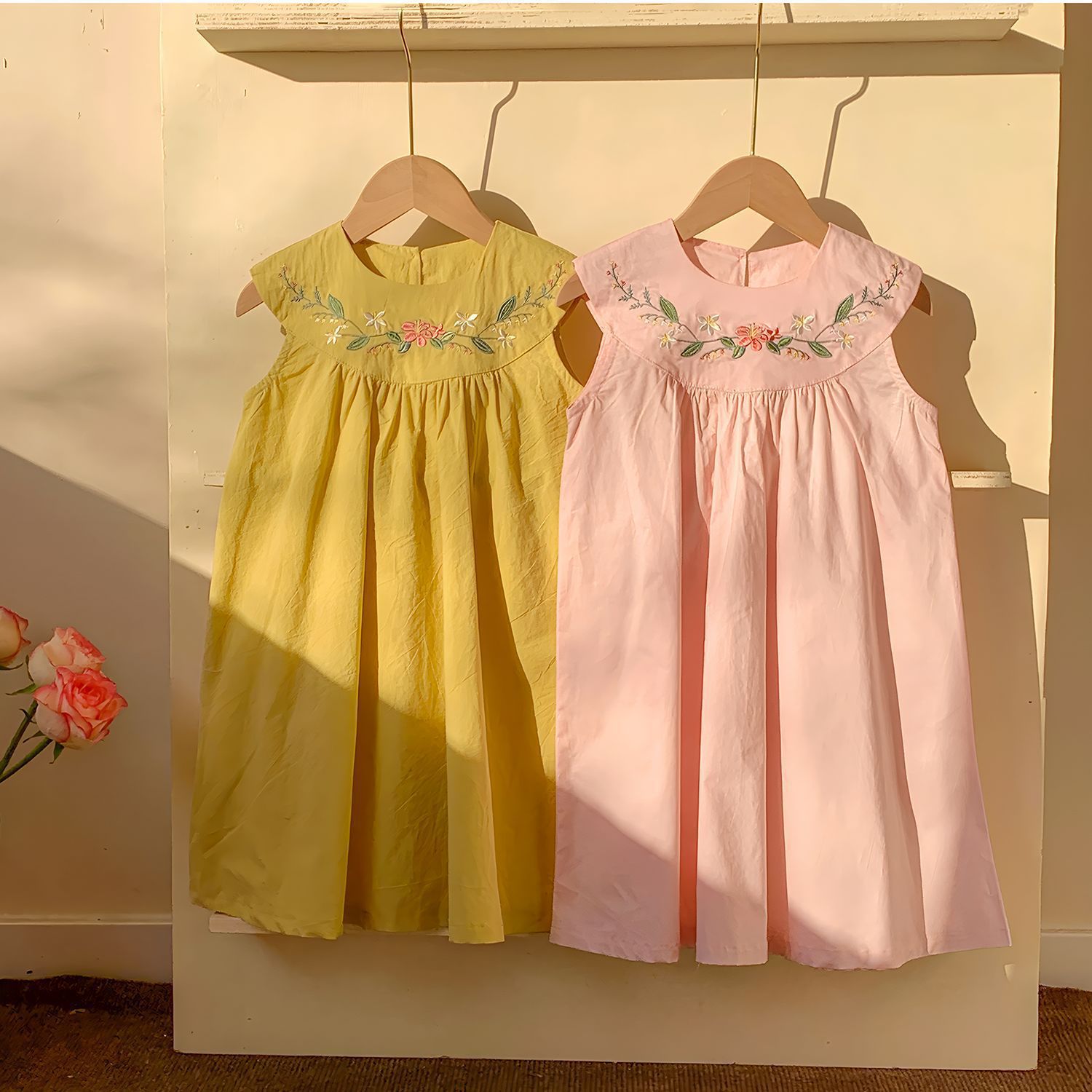 Embroidery Yellow Dress - Abiti Estivi Casual per Bambine 2-7