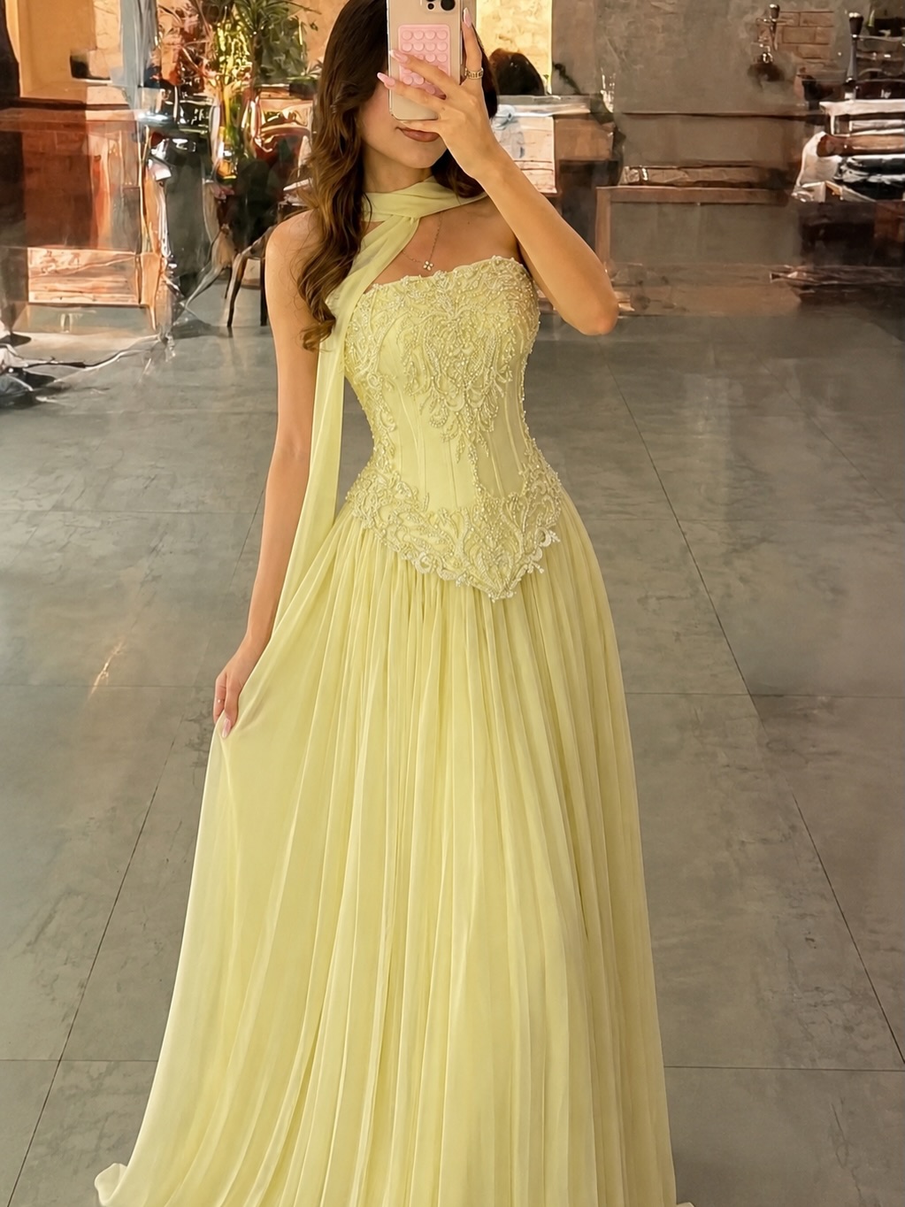 Abito da Sera Personalizzato S - Embroidery Yellow Dress recensione e prezzo