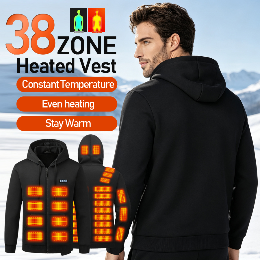 Felpa con Cappuccio Riscaldata - Embroidery Zip Up Hoodie recensione e prezzo