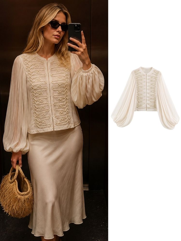 Cardigan Corto in Chiffon HH d - Embroidery Cardigan recensione e prezzo