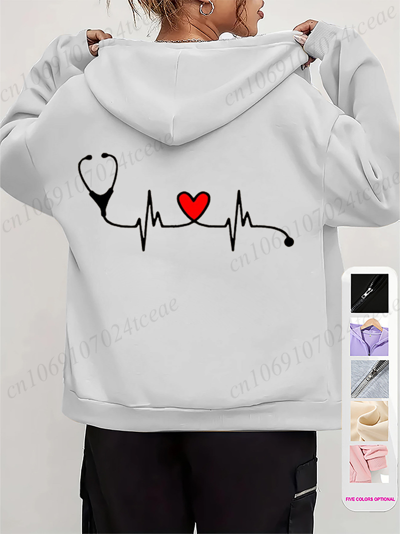 Felpe con cappuccio autunno in - Embroidery Zip Up Hoodie recensione e prezzo
