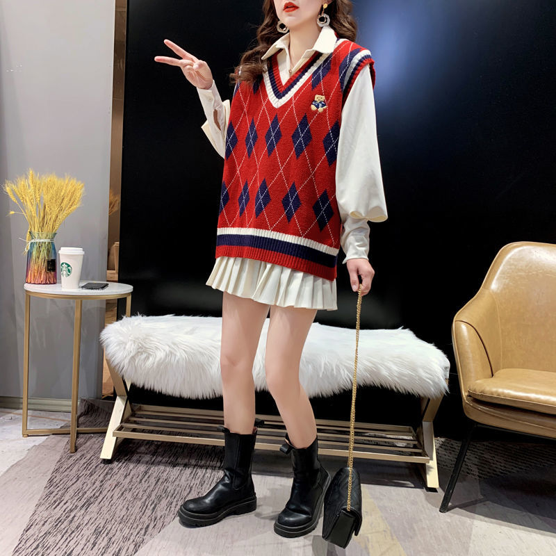 Gilet in maglia rossa per donn - Embroidery Vest recensione e prezzo