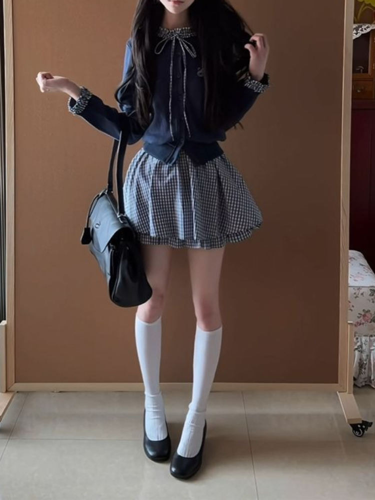 Set Giapponese Preppy Sweet da - Embroidery Cardigan recensione e prezzo