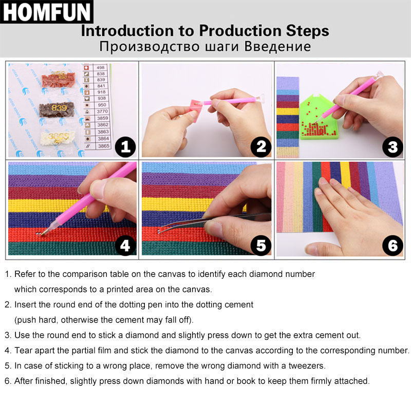 HOMFUN Pieno Quadrato/Rotondo  - Embroidery Rose Stitch recensione e prezzo