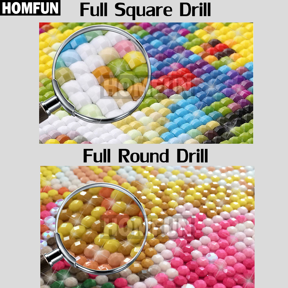 HOMFUN Diamante Ricamo 