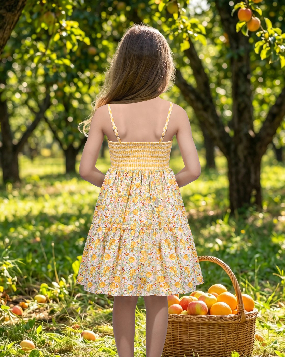 Abito da ragazza in cotone gia - Embroidery Yellow Dress recensione e prezzo