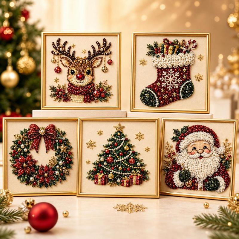 Kit di Ricamo con Perle a Tema - Embroidery Xmas Ornaments recensione e prezzo