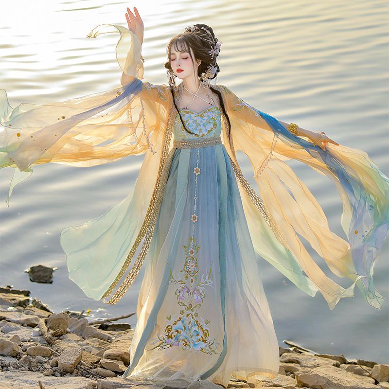 Abito Hanfu Cinese da Donna, T - Embroidery Yellow Dress recensione e prezzo